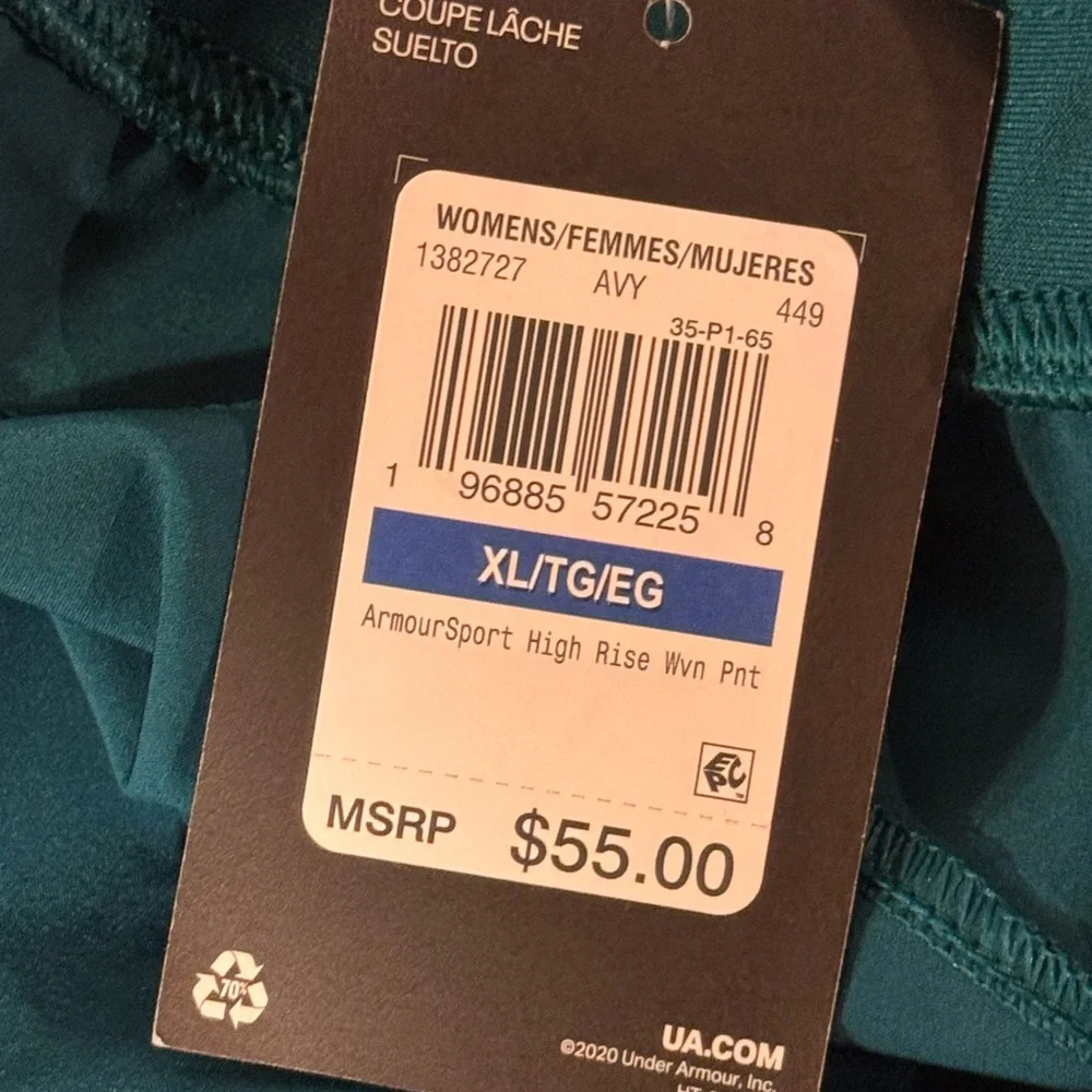 Under Armour Teal Sport High Rise Women’s XL Tapered Joggers - NWT - Picture 5 of 6